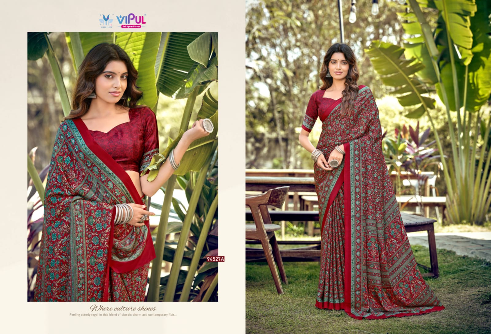 Heritage Silk 94527 Vipul Crape Sarees Manufacturer Gujarat