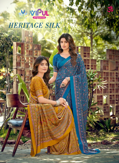Heritage Silk 94527 Vipul Crape Sarees Manufacturer Gujarat