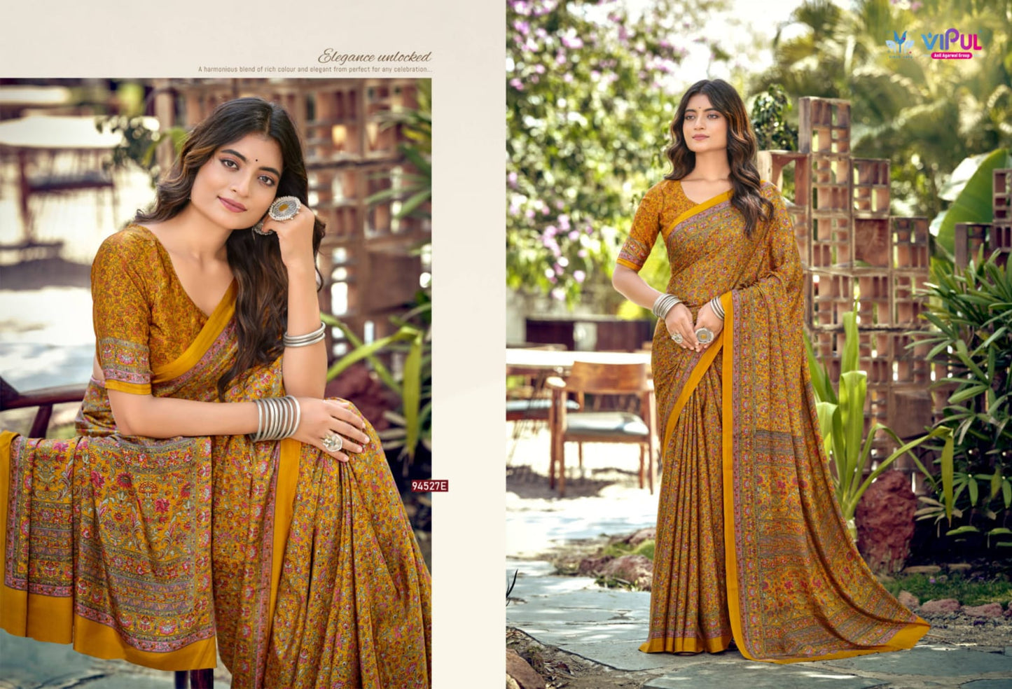 Heritage Silk 94527 Vipul Crape Sarees Manufacturer Gujarat