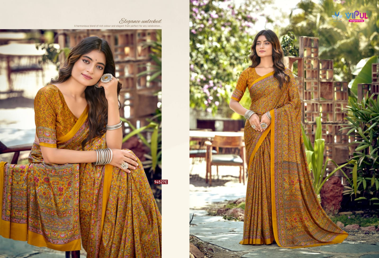 Heritage Silk 94527 Vipul Crape Sarees Manufacturer Gujarat