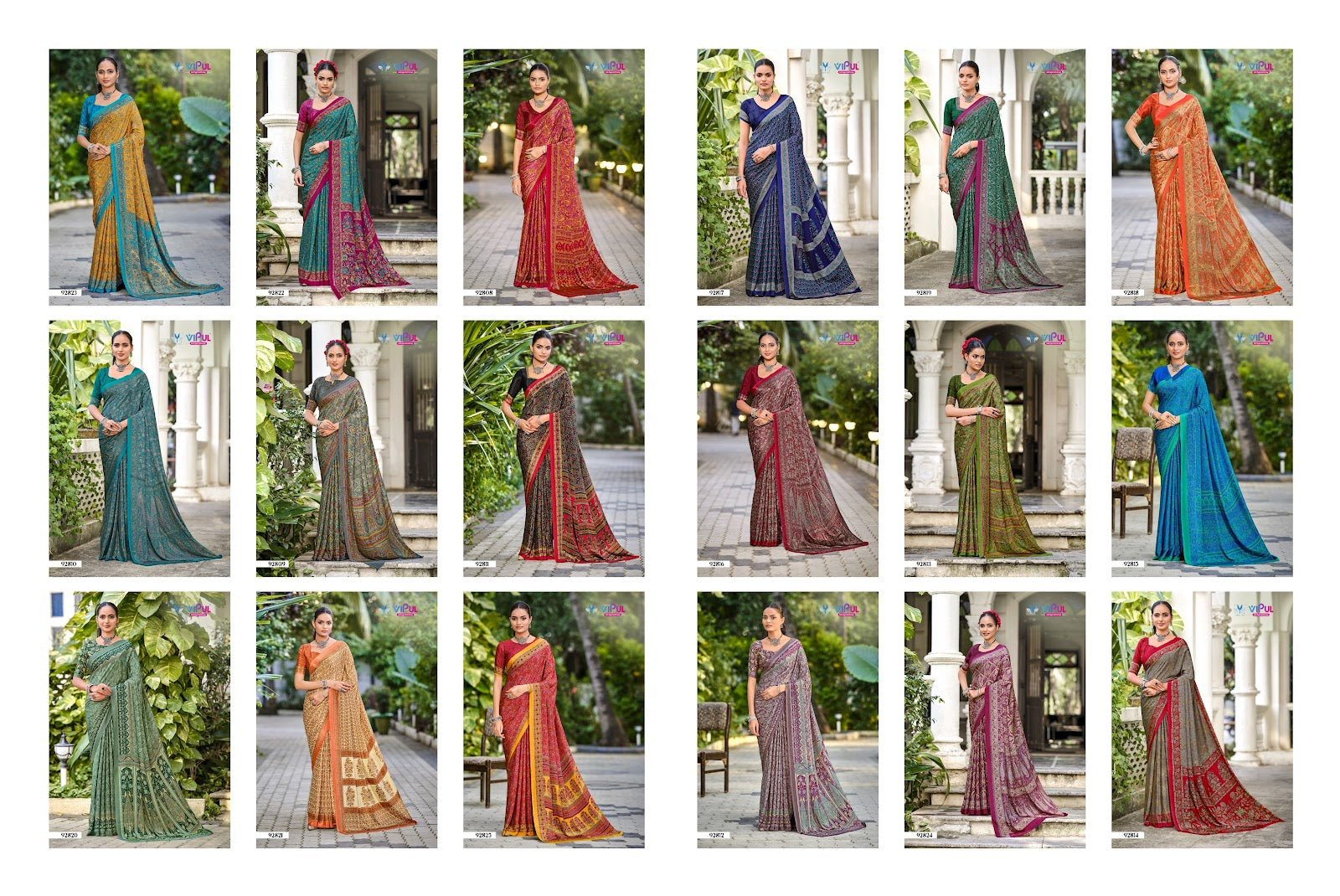 Heritage Silk Vol 13 Vipul Crepe Silk Sarees Wholesaler
