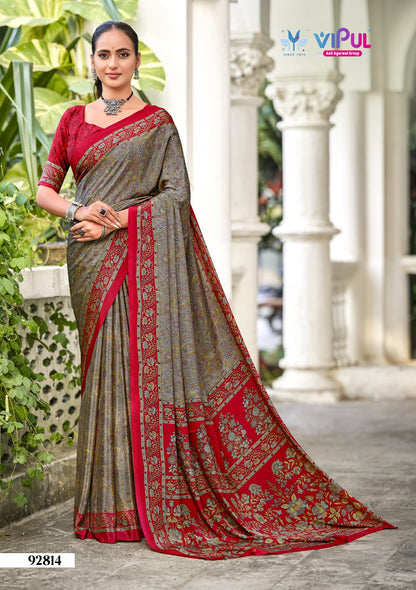 Heritage Silk Vol 13 Vipul Crepe Silk Sarees Wholesaler