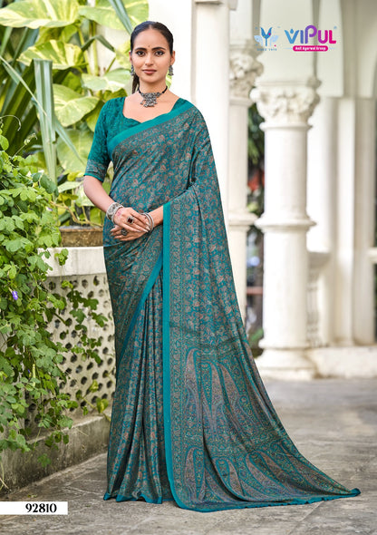 Heritage Silk Vol 13 Vipul Crepe Silk Sarees Wholesaler
