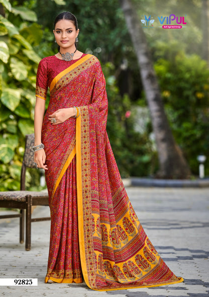 Heritage Silk Vol 13 Vipul Crepe Silk Sarees Wholesaler