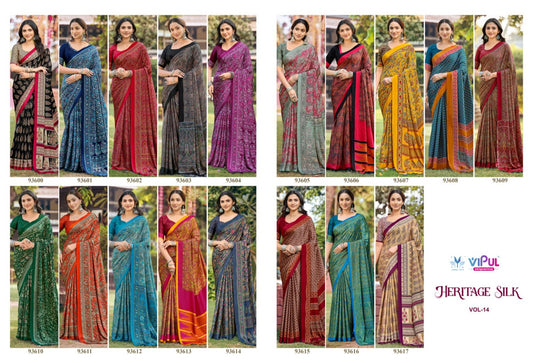 Heritage Silk Vol 14 Vipul Sarees Manufacturer Gujarat