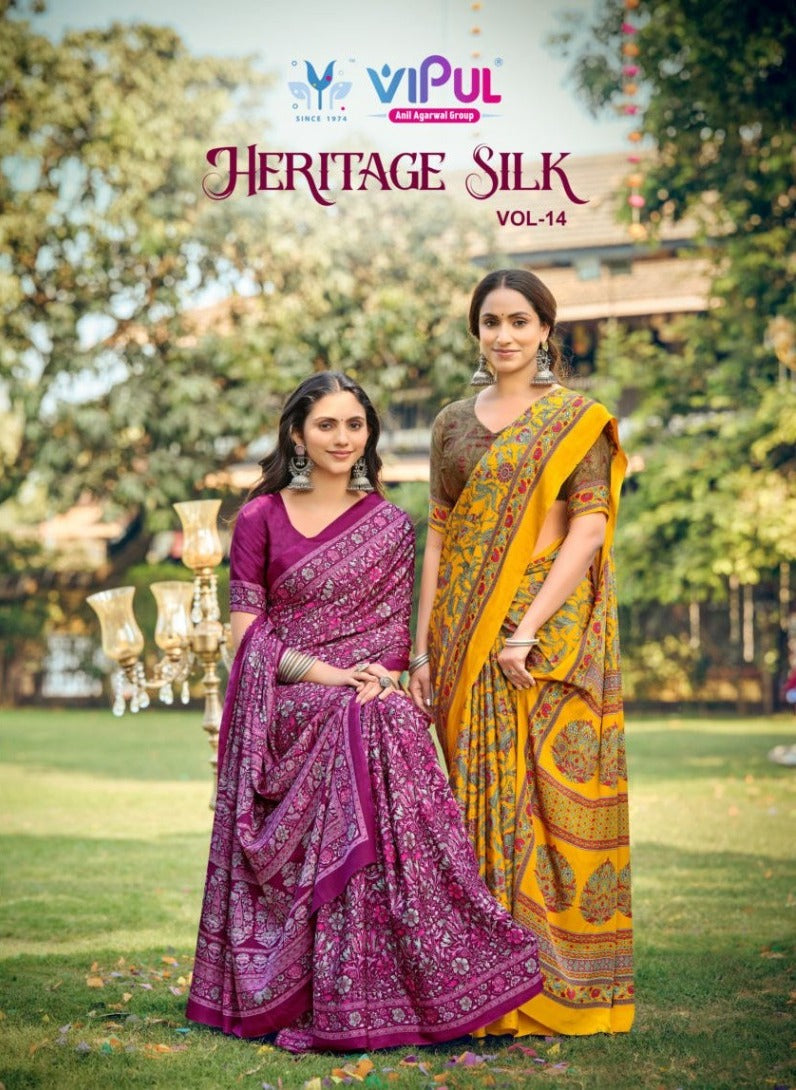 Heritage Silk Vol 14 Vipul Sarees Manufacturer Gujarat