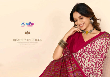 Heritage Silk Vol 15 Vipul Crape Sarees Exporter Gujarat