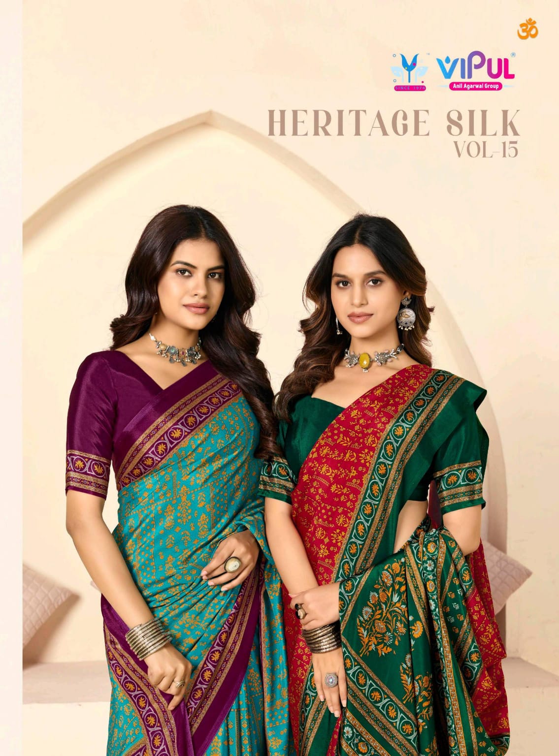 Heritage Silk Vol 15 Vipul Crape Sarees Exporter Gujarat