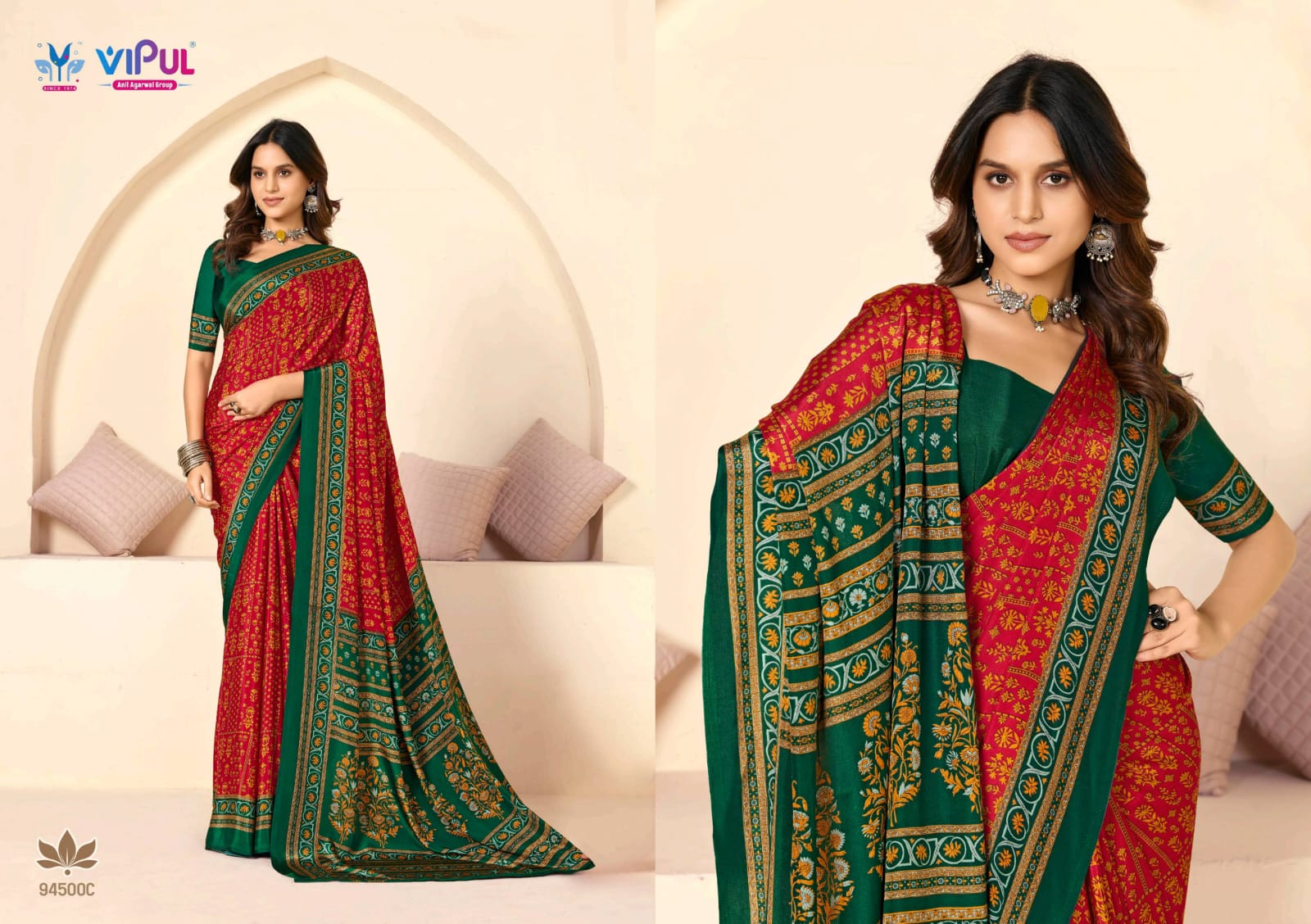 Heritage Silk Vol 15 Vipul Crape Sarees Exporter Gujarat