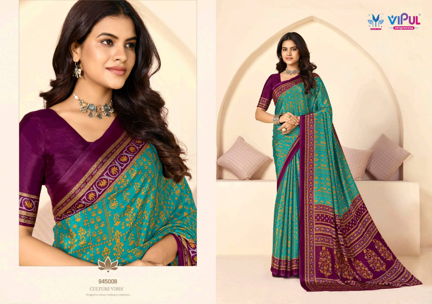 Heritage Silk Vol 15 Vipul Crape Sarees Exporter Gujarat