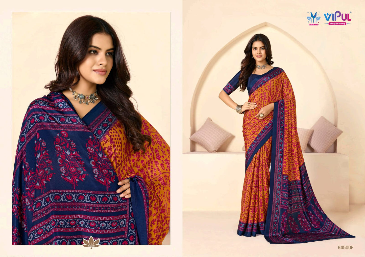 Heritage Silk Vol 15 Vipul Crape Sarees Exporter Gujarat