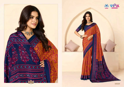 Heritage Silk Vol 15 Vipul Crape Sarees Exporter Gujarat