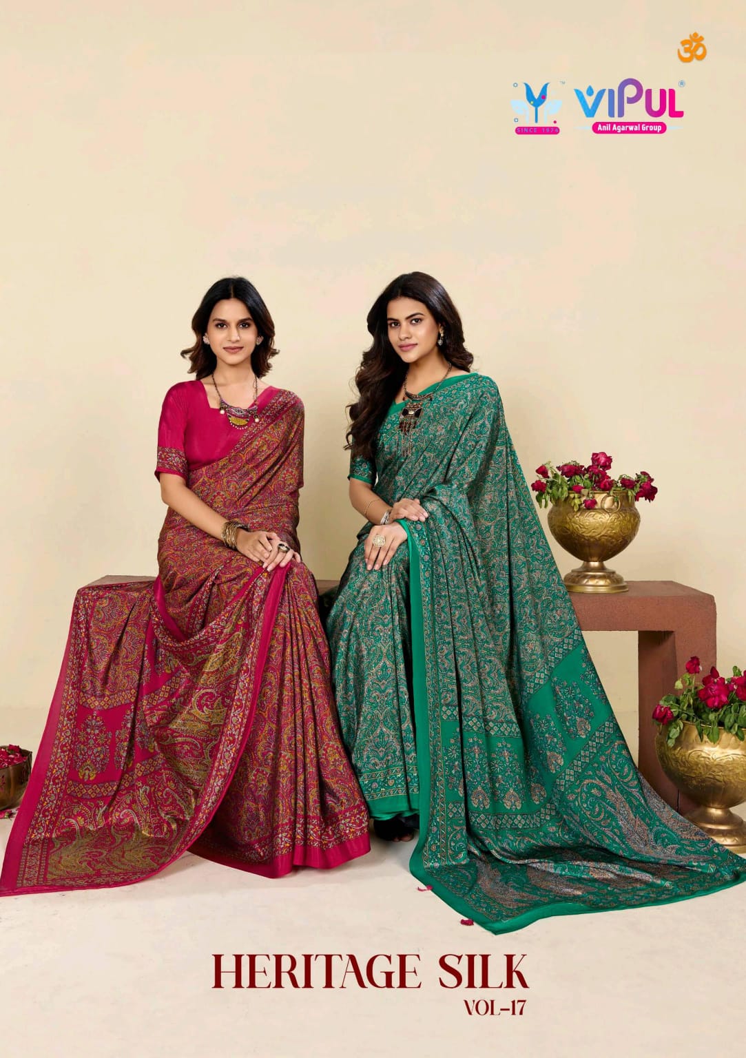 Heritage Silk Vol 17 Vipul Crape Sarees Supplier Gujarat