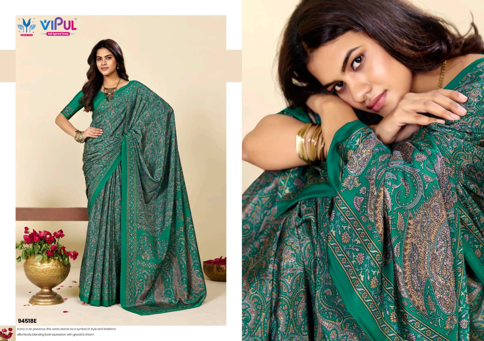 Heritage Silk Vol 17 Vipul Crape Sarees Supplier Gujarat