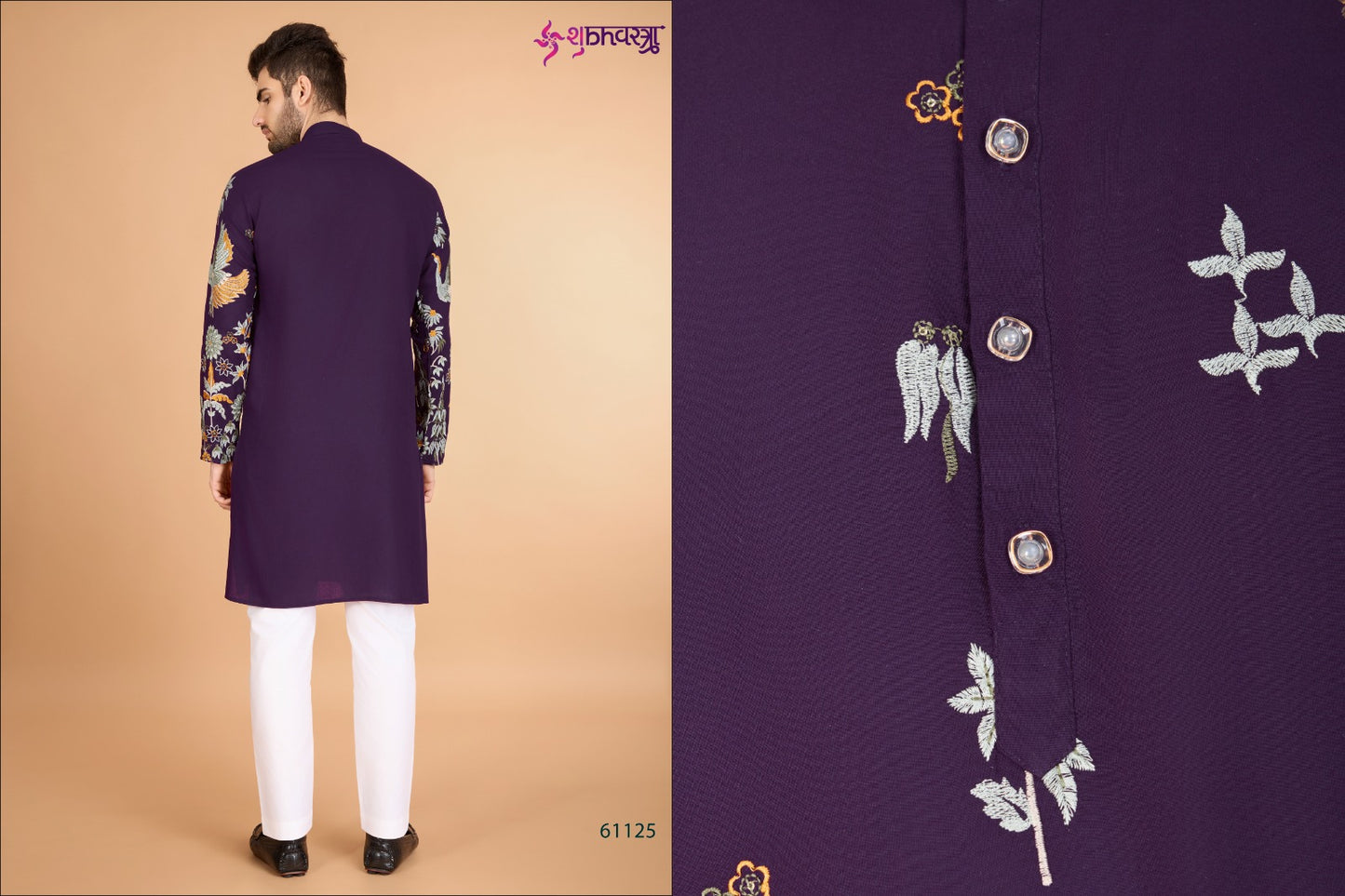 Heritage Style 61121-61126 Shubhvastra Viscose Rayon Mens Kurta Exporter