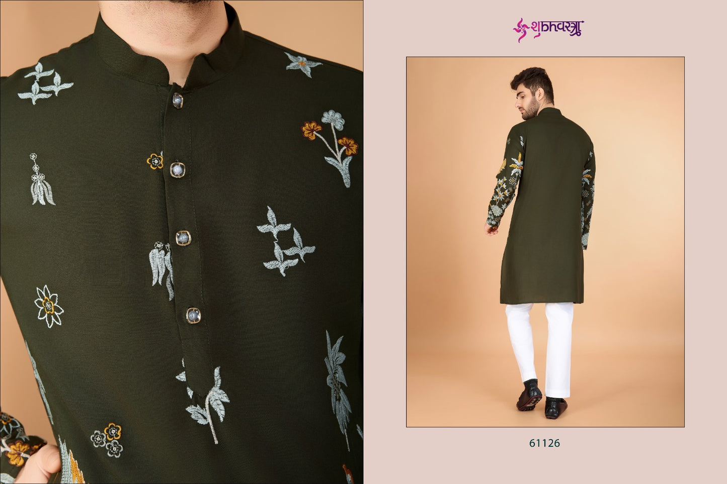 Heritage Style 61121-61126 Shubhvastra Viscose Rayon Mens Kurta Exporter