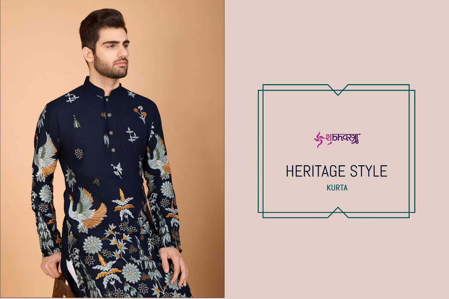 Heritage Style 61121-61126 Shubhvastra Viscose Rayon Mens Kurta Exporter