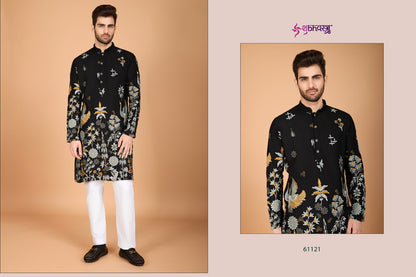 Heritage Style 61121-61126 Shubhvastra Viscose Rayon Mens Kurta Exporter