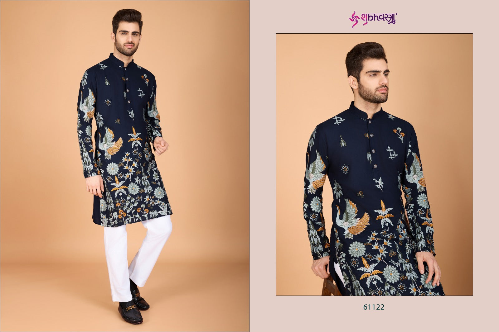 Heritage Style 61121-61126 Shubhvastra Viscose Rayon Mens Kurta Exporter