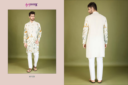 Heritage Style 61121-61126 Shubhvastra Viscose Rayon Mens Kurta Exporter