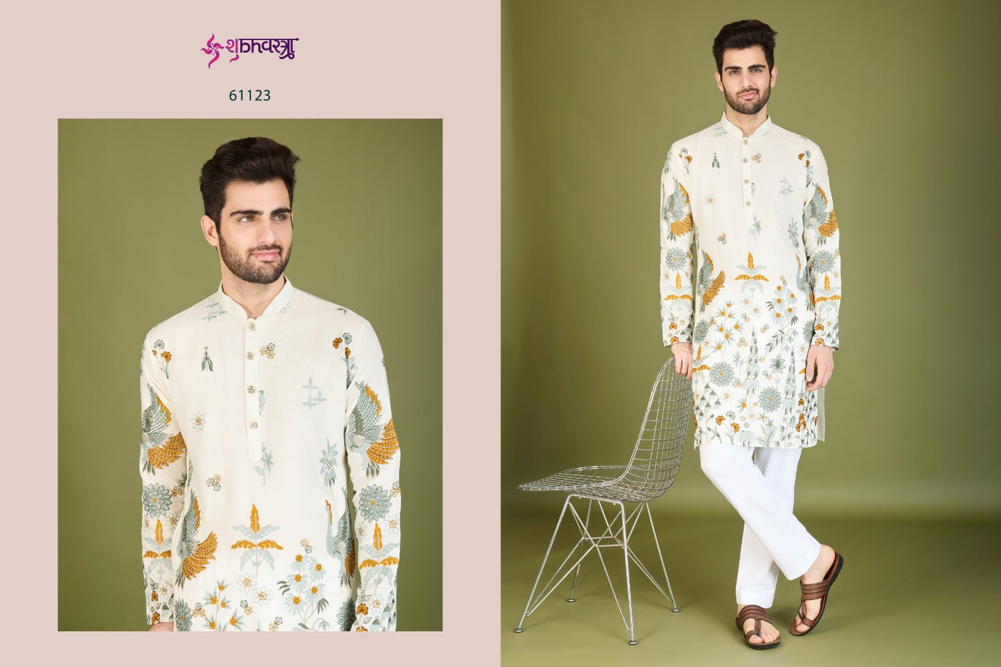 Heritage Style 61121-61126 Shubhvastra Viscose Rayon Mens Kurta Exporter
