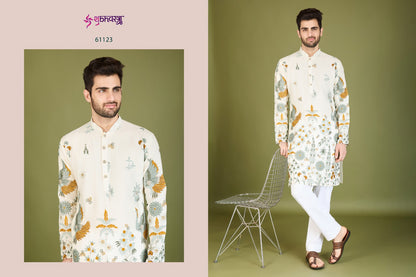 Heritage Style 61121-61126 Shubhvastra Viscose Rayon Mens Kurta Exporter