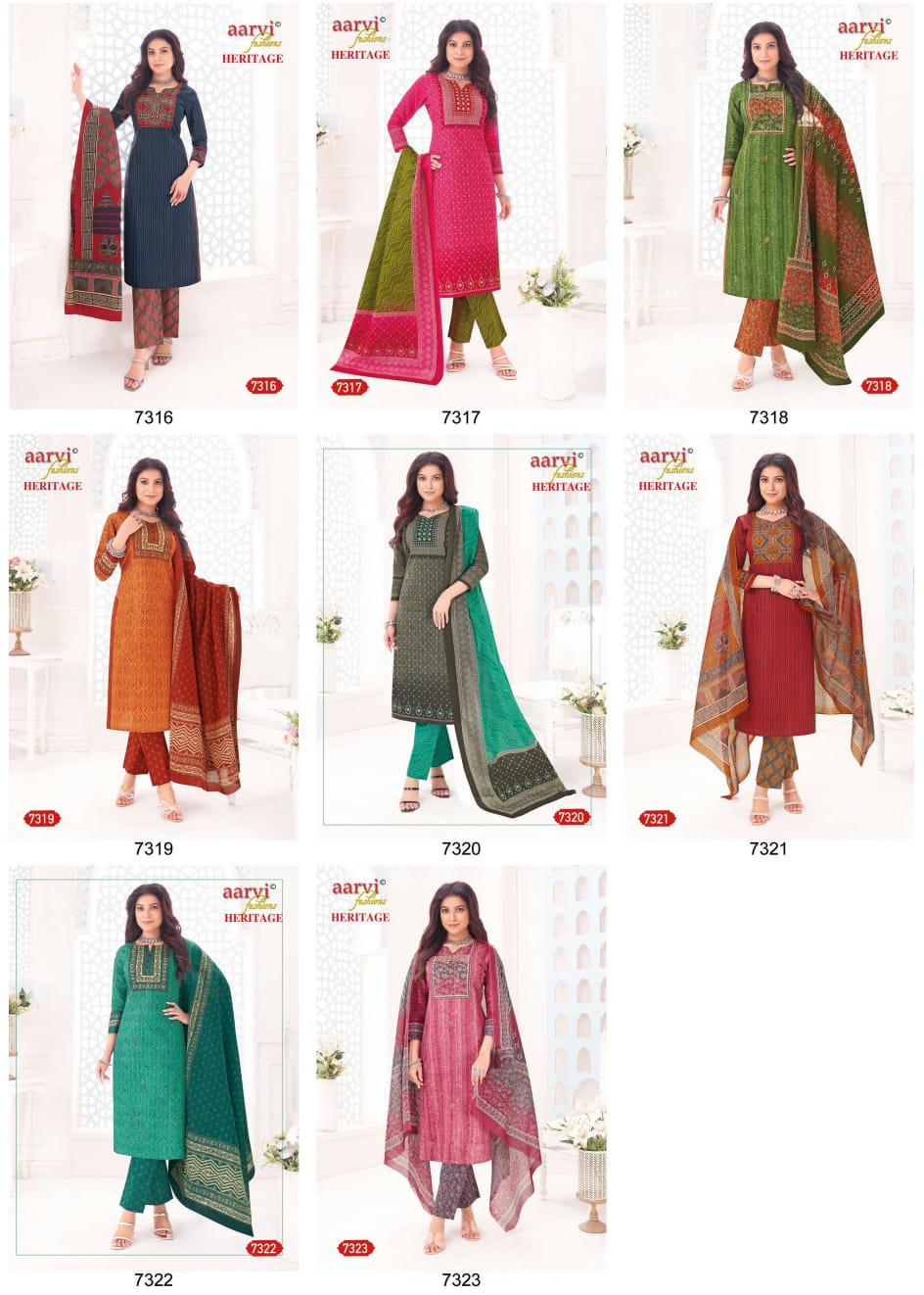 Heritage Vol 1 Aarvi Fashions Cotton Pant Style Suits