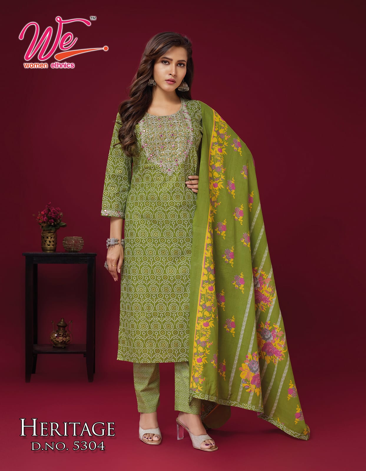 Heritage Women Ethnics Pure Cotton Readymade Pant Style Suits