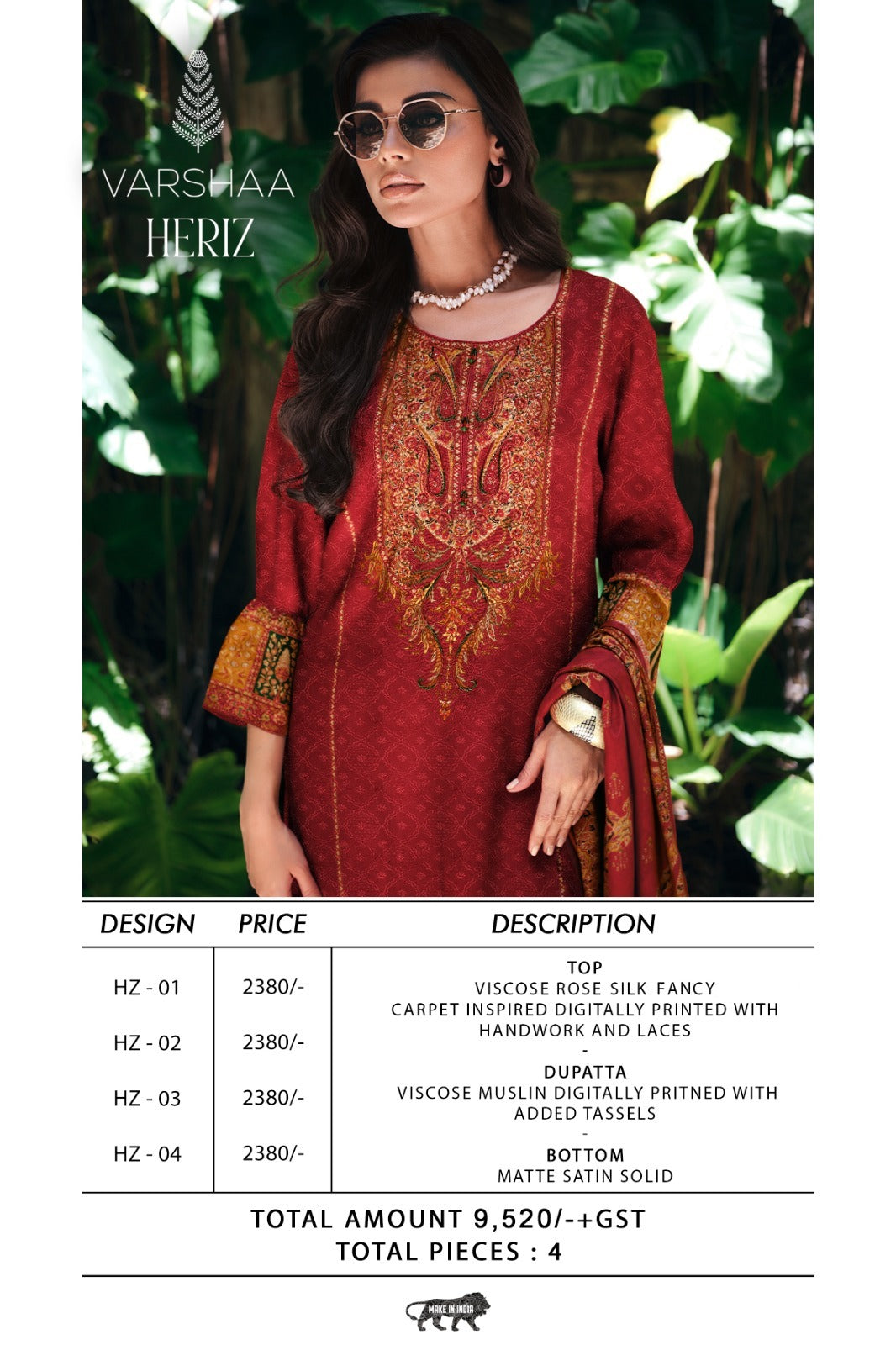 Heriz Varshaa Viscose Pant Style Suits Supplier Gujarat