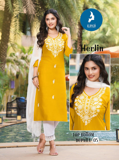 Herlin Kaya Reyon Readymade Pant Style Suits Manufacturer Gujarat