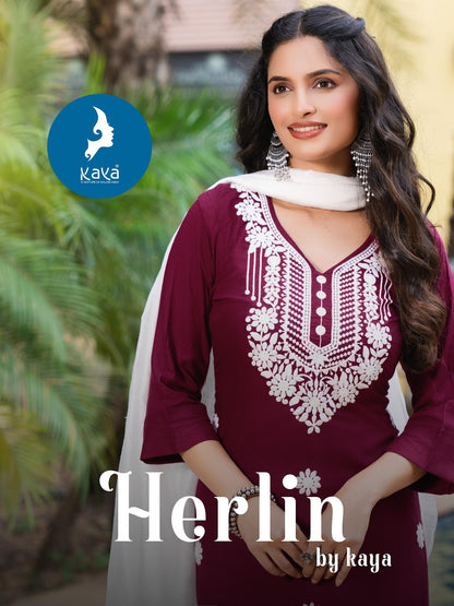 Herlin Kaya Reyon Readymade Pant Style Suits Manufacturer Gujarat