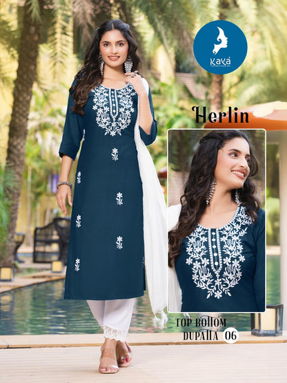 Herlin Kaya Reyon Readymade Pant Style Suits Manufacturer Gujarat