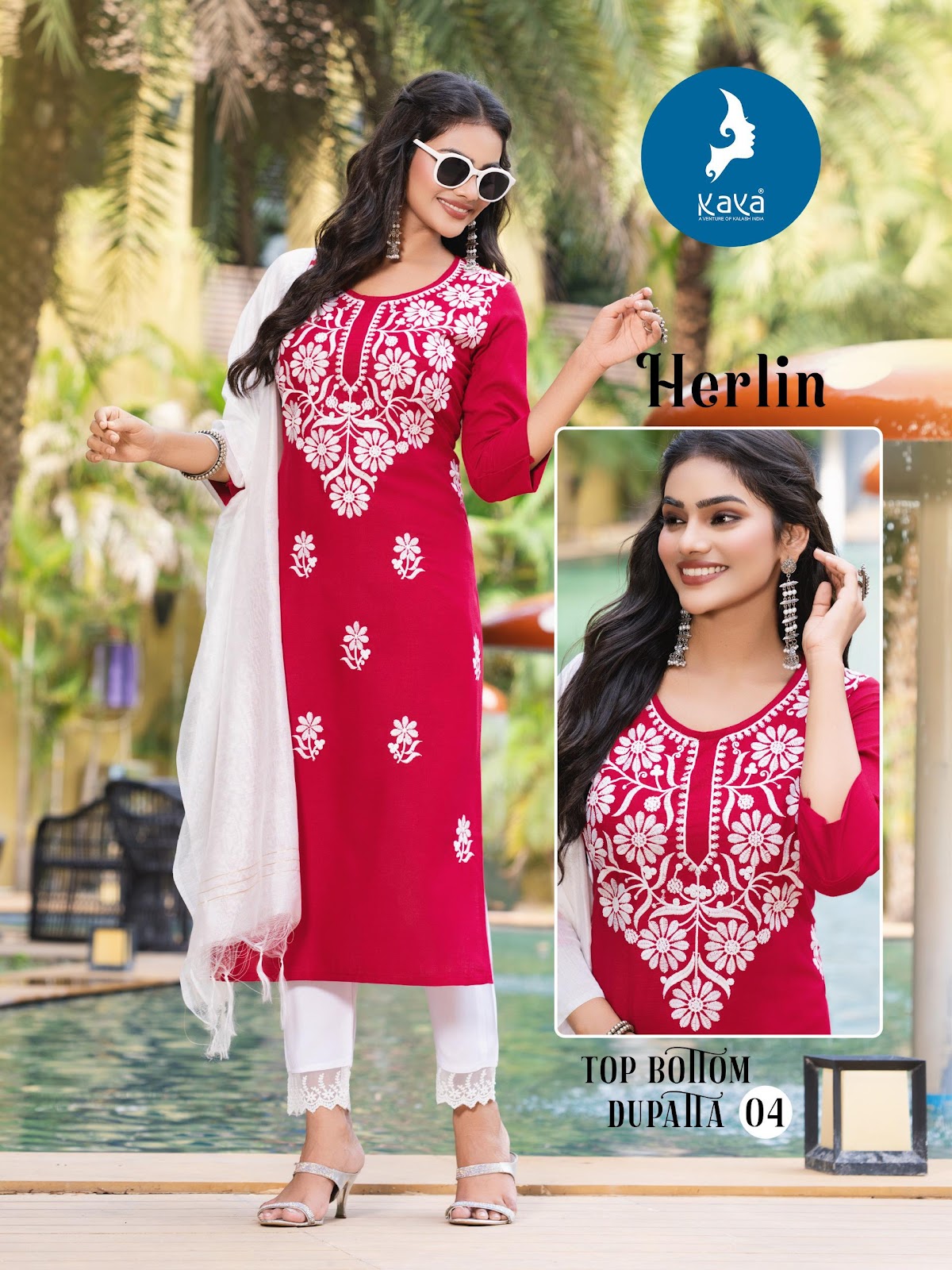 Herlin Kaya Reyon Readymade Pant Style Suits Manufacturer Gujarat