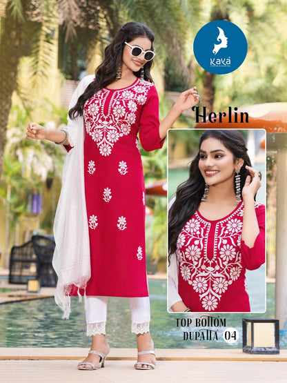 Herlin Kaya Reyon Readymade Pant Style Suits Manufacturer Gujarat