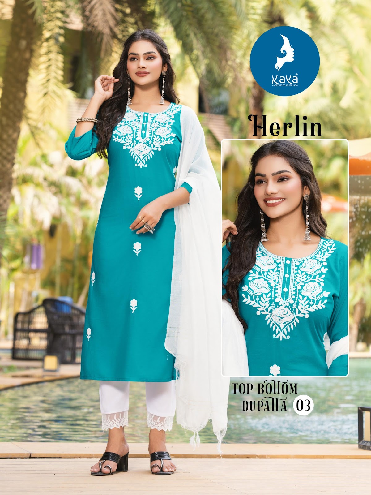 Herlin Kaya Reyon Readymade Pant Style Suits Manufacturer Gujarat