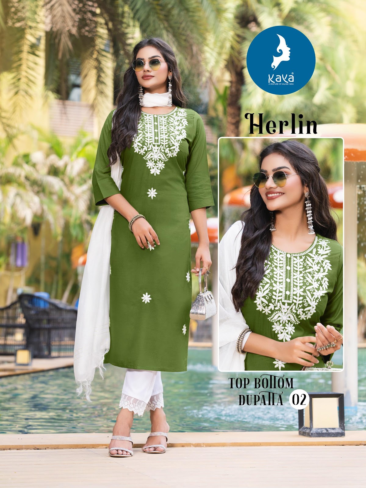 Herlin Kaya Reyon Readymade Pant Style Suits Manufacturer Gujarat
