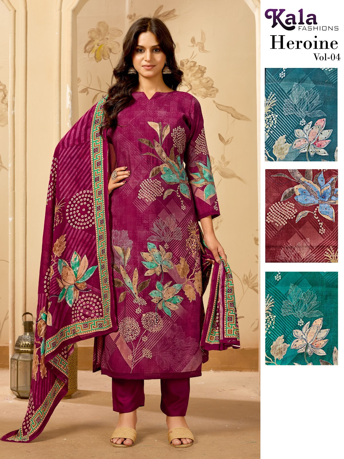 Heroine Vol 4 Kala Fashion Modal Silk Pant Style Suits Exporter Gujarat