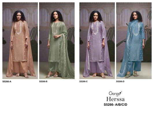 Herssa S5266 Ganga Wool Pashmina Suits Supplier Ahmedabad