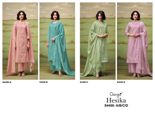 Hesika 4450 Ganga Cotton Plazzo Style Suits Manufacturer Gujarat