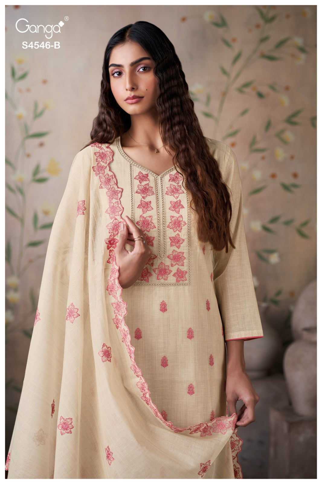 Hestia 4546 Ganga Viscose Pant Style Suits Wholesaler India