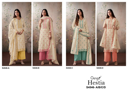 Hestia 4546 Ganga Viscose Pant Style Suits Wholesaler India