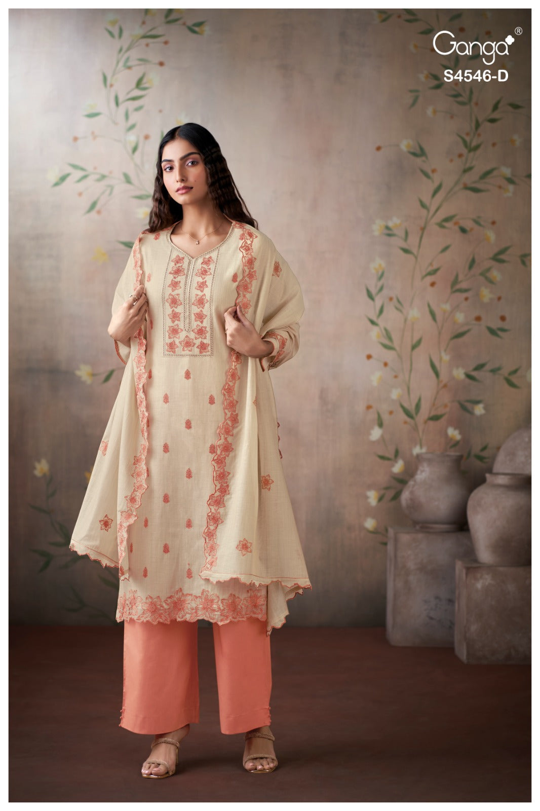 Hestia 4546 Ganga Viscose Pant Style Suits Wholesaler India