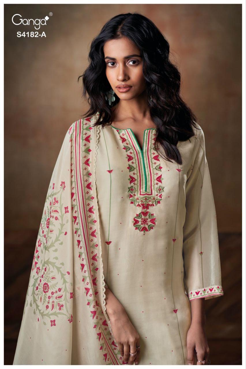 Hesya 4182 Ganga Bemberg Silk Salwar Suits Wholesale Price