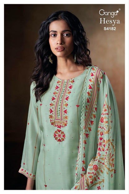 Hesya 4182 Ganga Bemberg Silk Salwar Suits Wholesale Price
