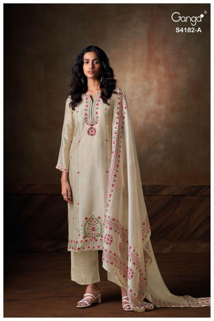 Hesya 4182 Ganga Bemberg Silk Salwar Suits Wholesale Price