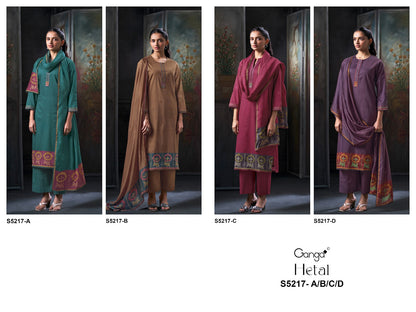 Hetal S5217 Ganga Corduroy Pant Style Suits Wholesaler India