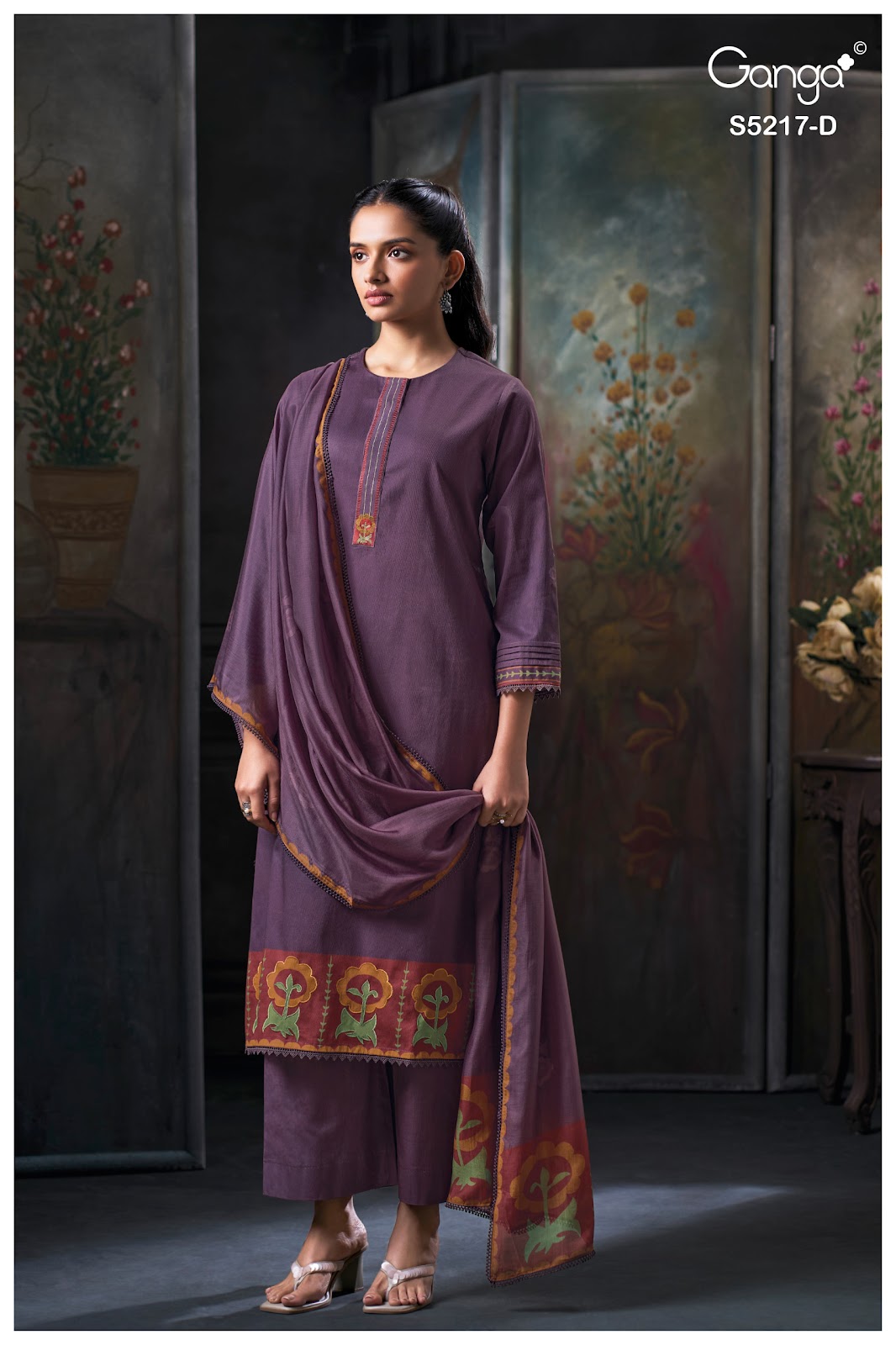 Hetal S5217 Ganga Corduroy Pant Style Suits Wholesaler India