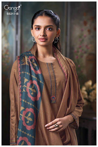 Hetal S5217 Ganga Corduroy Pant Style Suits Wholesaler India