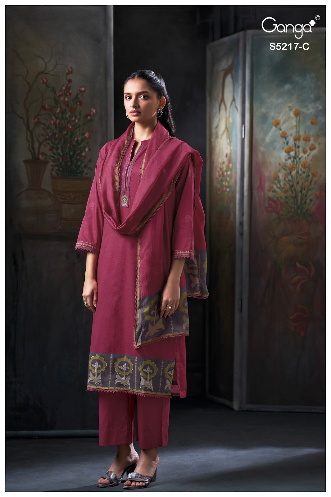 Hetal S5217 Ganga Corduroy Pant Style Suits Wholesaler India