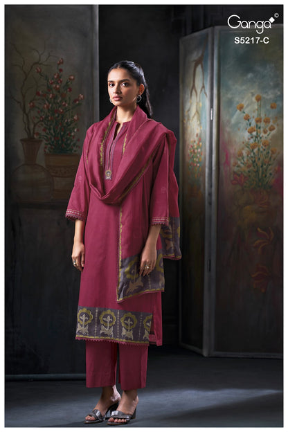 Hetal S5217 Ganga Corduroy Pant Style Suits Wholesaler India